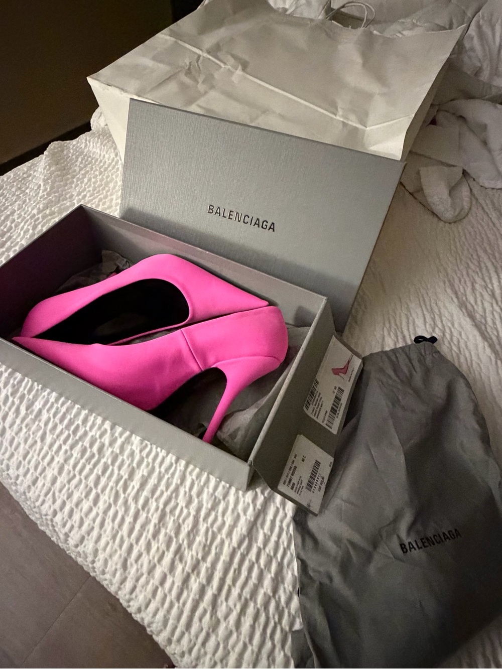 Balenciaga Bright Neon Pink Pointed Stiletto Heels - Picture 4 of 4